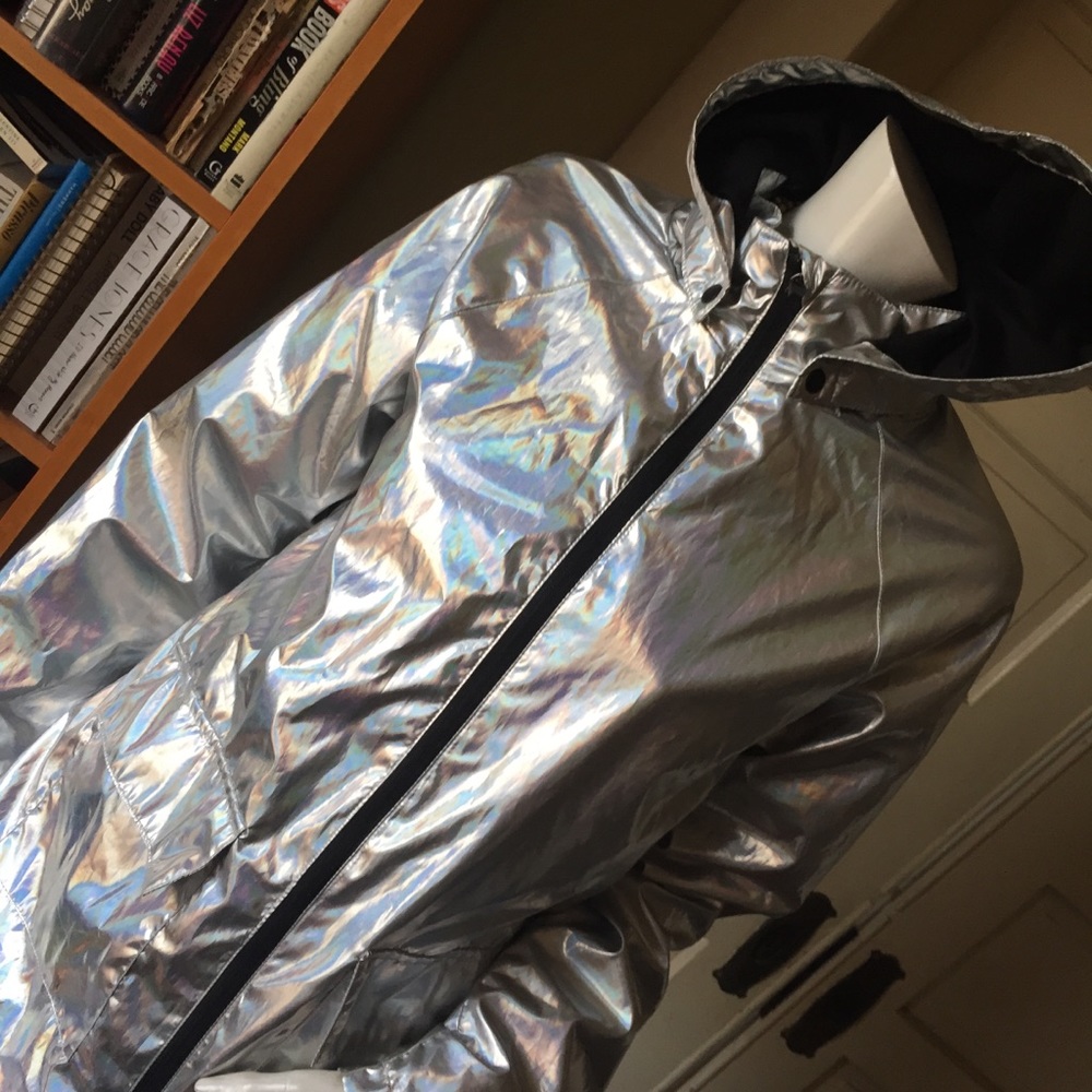 H & M silver rain coat